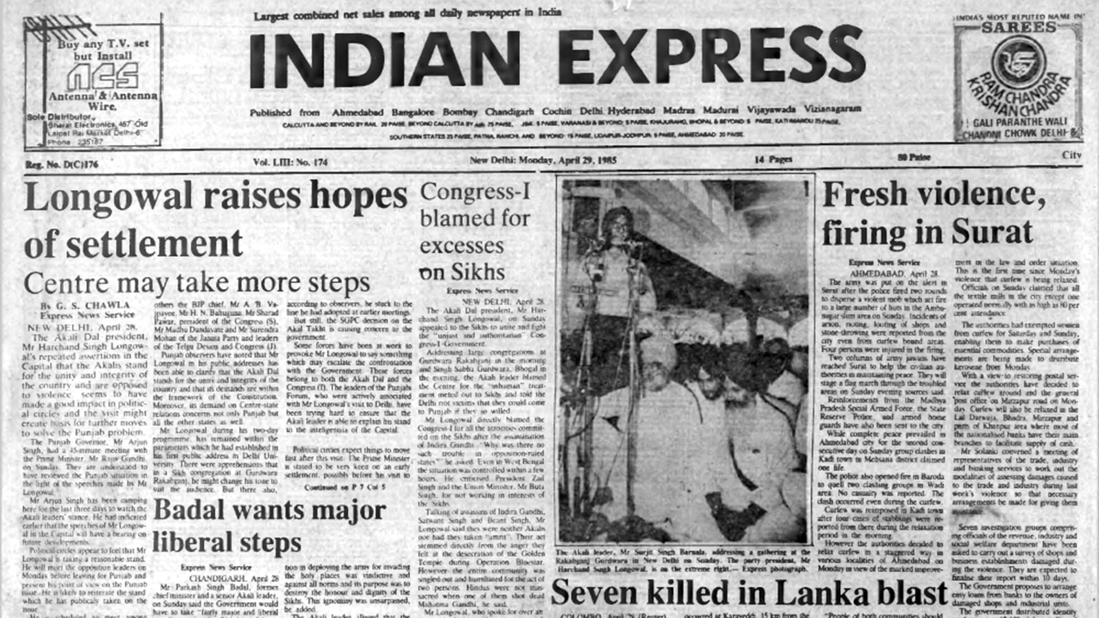 Opinion April 29, 1985, Forty Years Ago: Surat violence