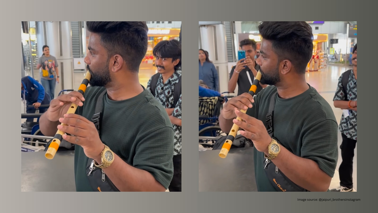 Rajasthan man's flute performance at Raipur airport wins hearts, netizens react: ‘Music works at any time'