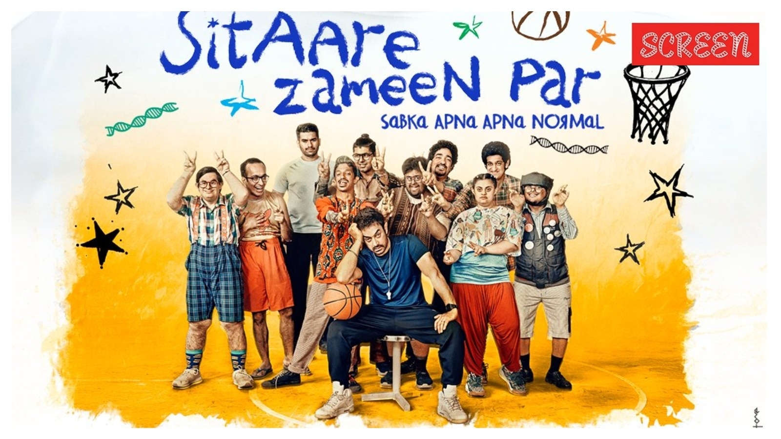 Sitaare Zameen Par first poster: Aamir Khan doesn't look pleased around a bunch of kids; film to release on June 20