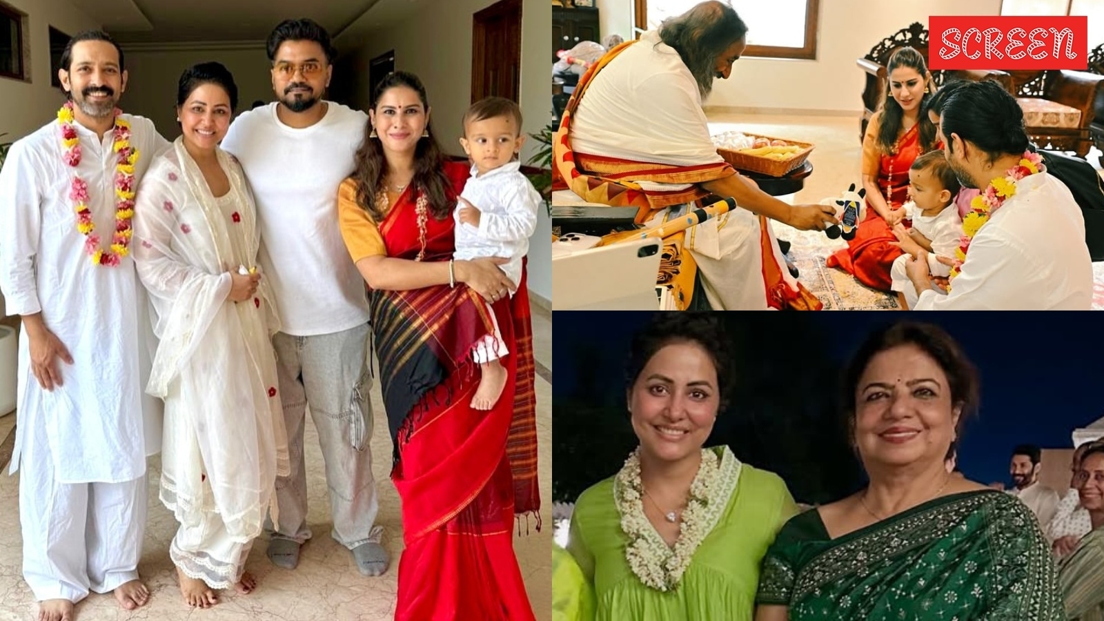 Vikrant Massey, Hina Khan and Priyanka Chopra's mother Madhu Chopra meet Sri Sri Ravi Shankar at Bengaluru Ashram. See pics