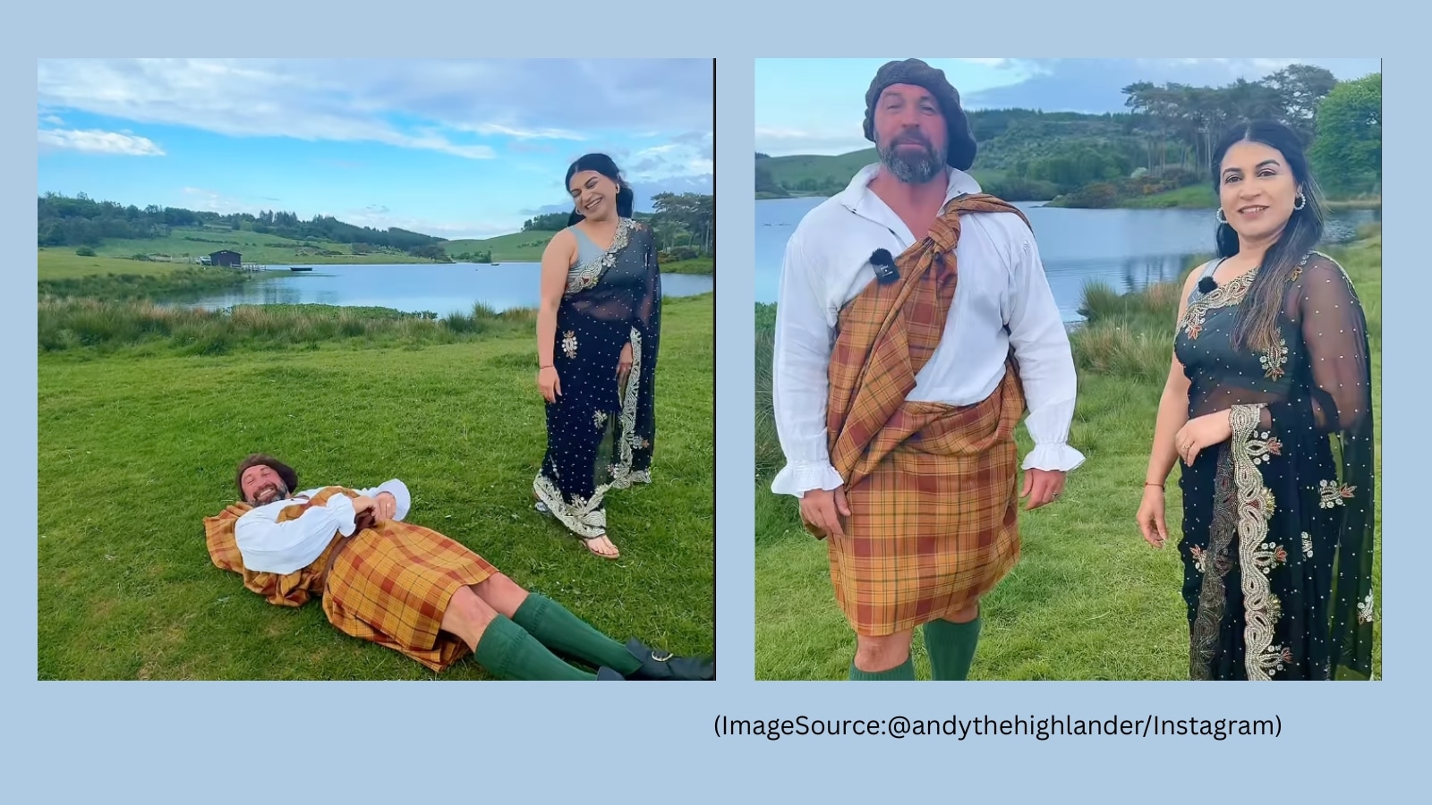 Wrap battle: Scottish kilt vs Indian sari in heartwarming viral video