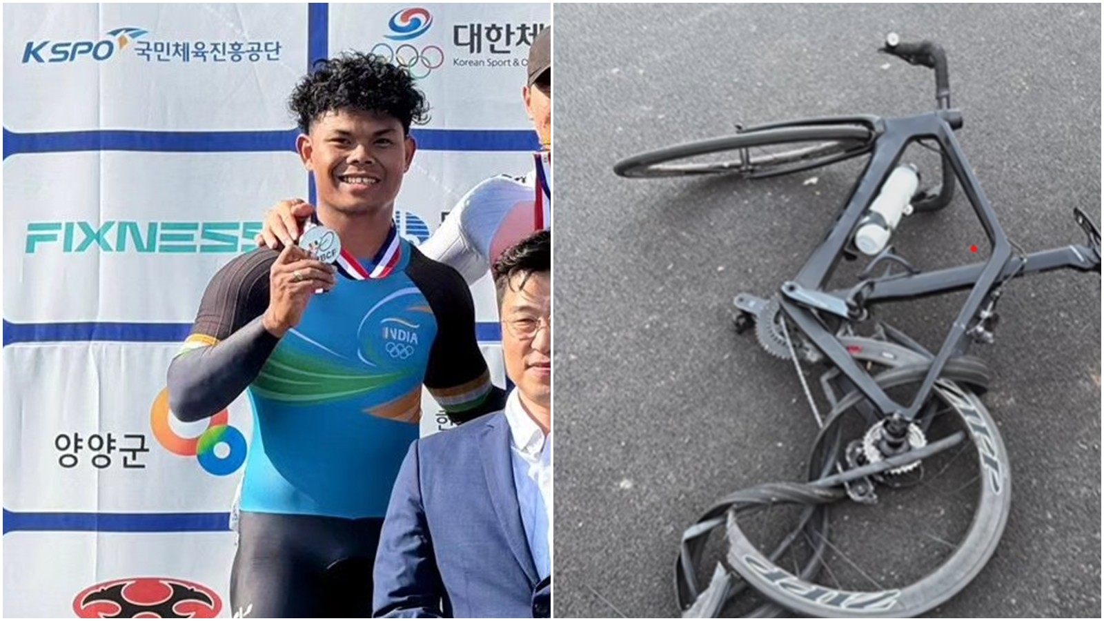 Four-time Junior World Championship medallist Esow Alben hit by bikers during training ride