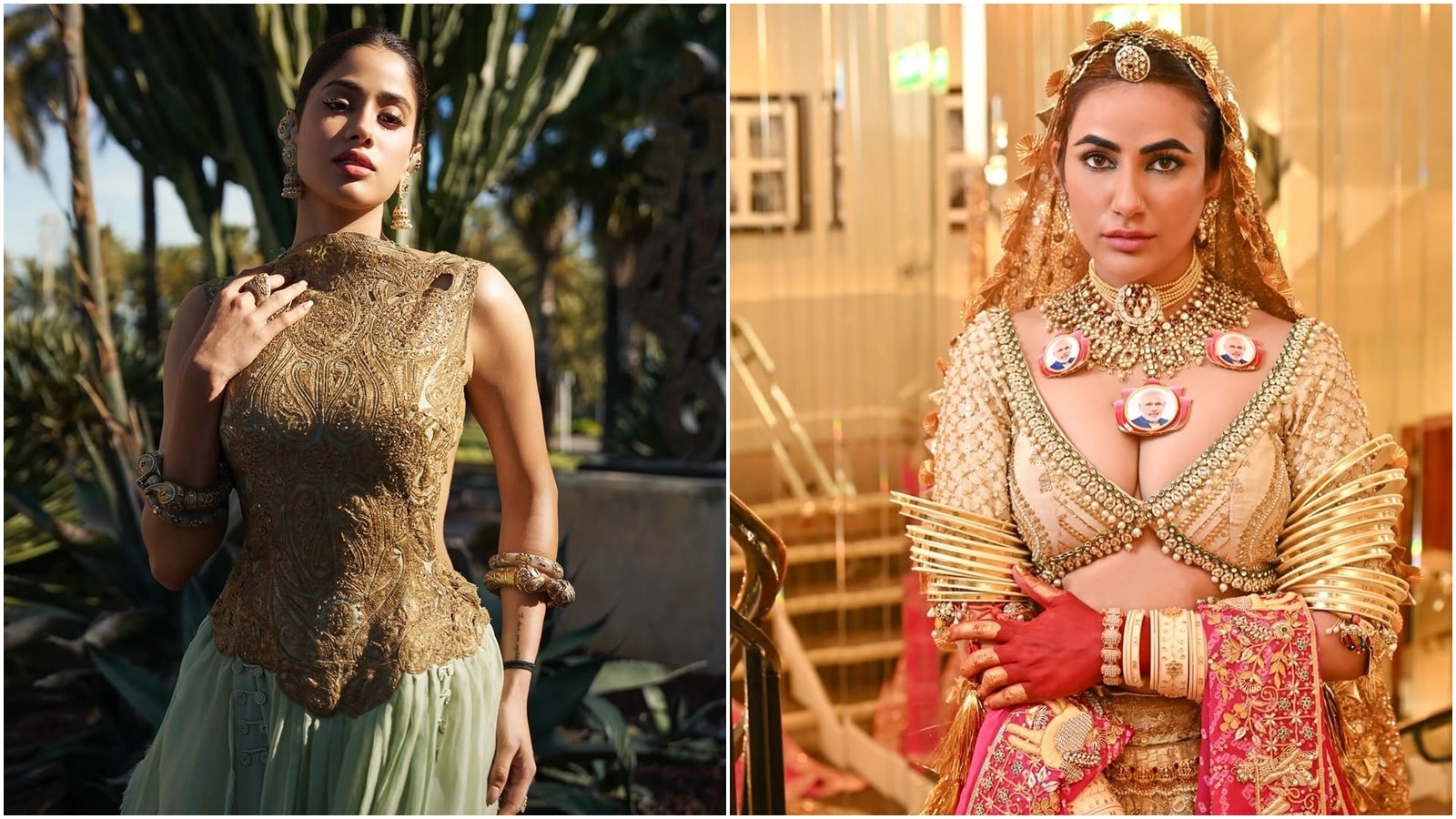‘And they say Bella Hadid nailed it': Janhvi Kapoor wears custom Tarun Tahiliani and ‘kala nazar dhaga' to Cannes; Aishwarya Rai Bachchan arrives with Aaradhya