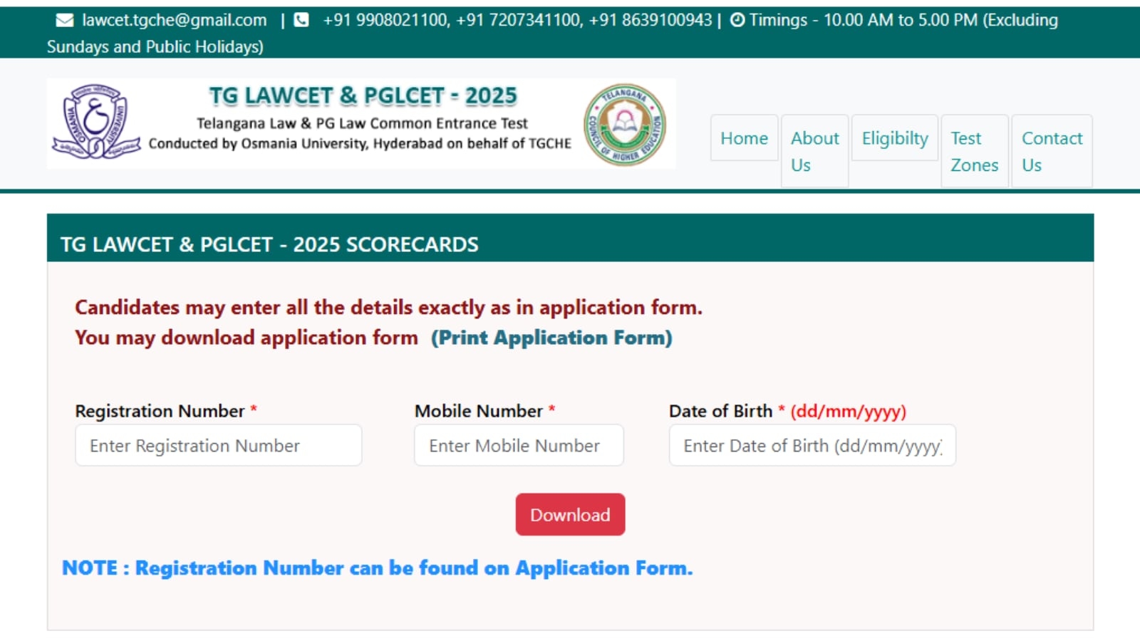 TS LAWCET Results 2025: Which is the official website to download TG LAWCET, PGLCET scorecards?