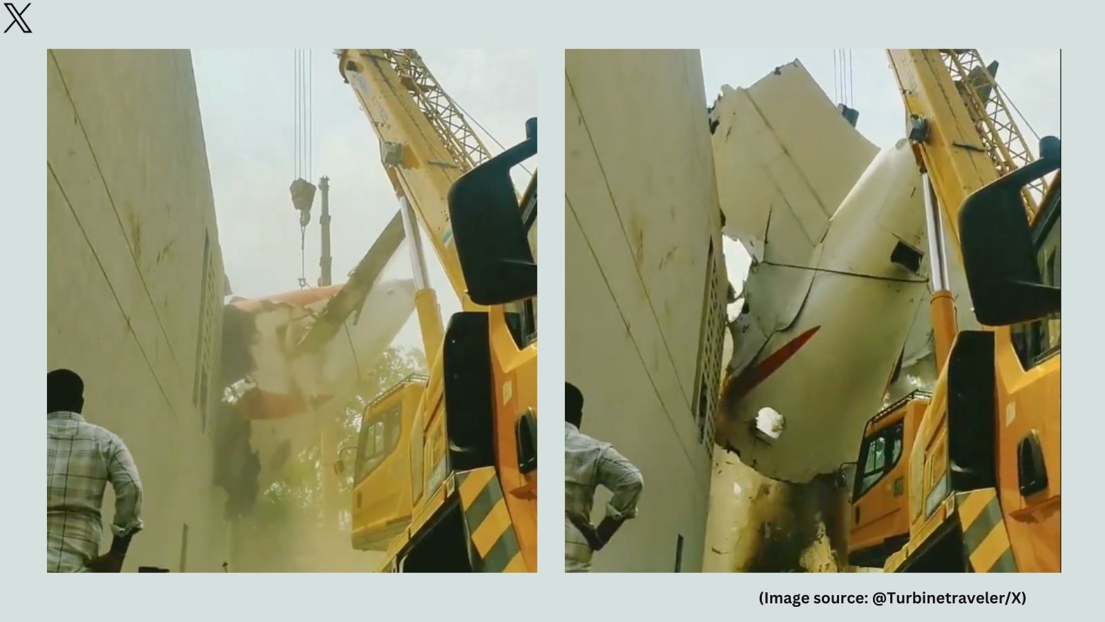 Watch: crane lifts Air India plane's wreckage from crash site in Ahmedabad
