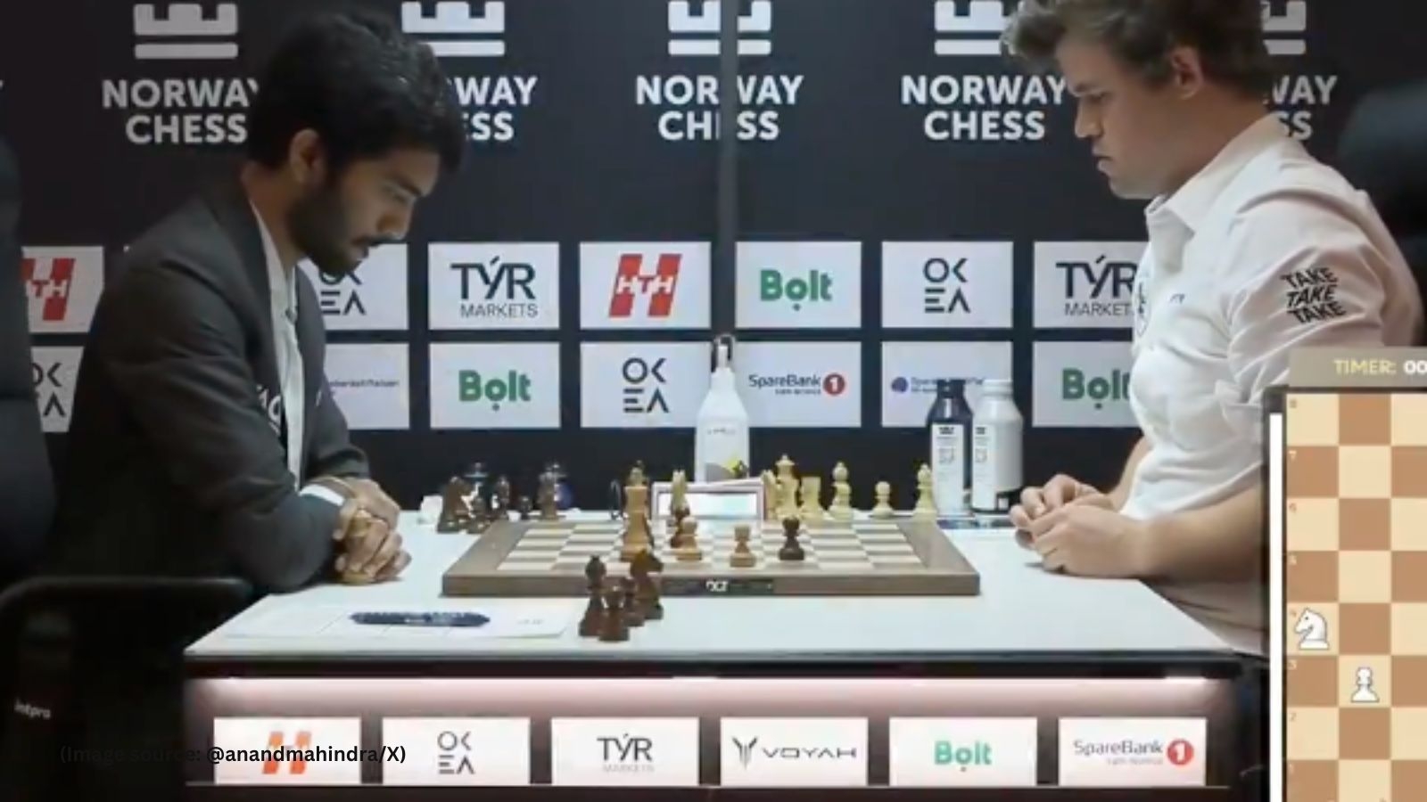 Anand Mahindra hails Gukesh's reaction to Magnus Carlsen's table slam: ‘His silence roared'