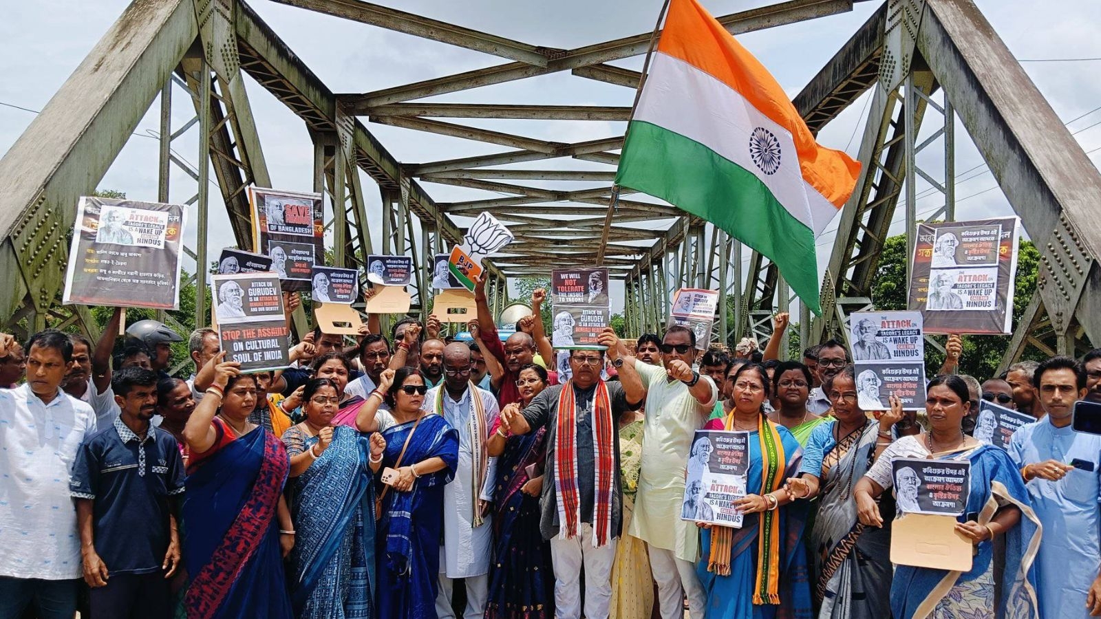 BJP condemns vandalism at Nobel Laureate Rabindranath Tagore's ancestral home in Bangladesh, holds protest rallies across Tripura