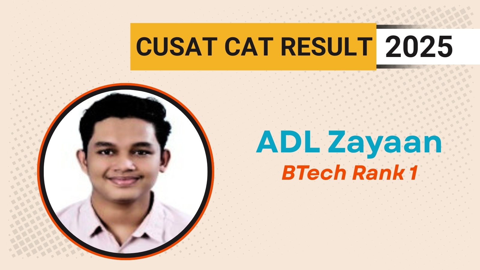 Cochin University CUSAT CAT 2025 Results declared for UG, PG Courses: ADL Zayaan tops in BTech; check list of toppers here