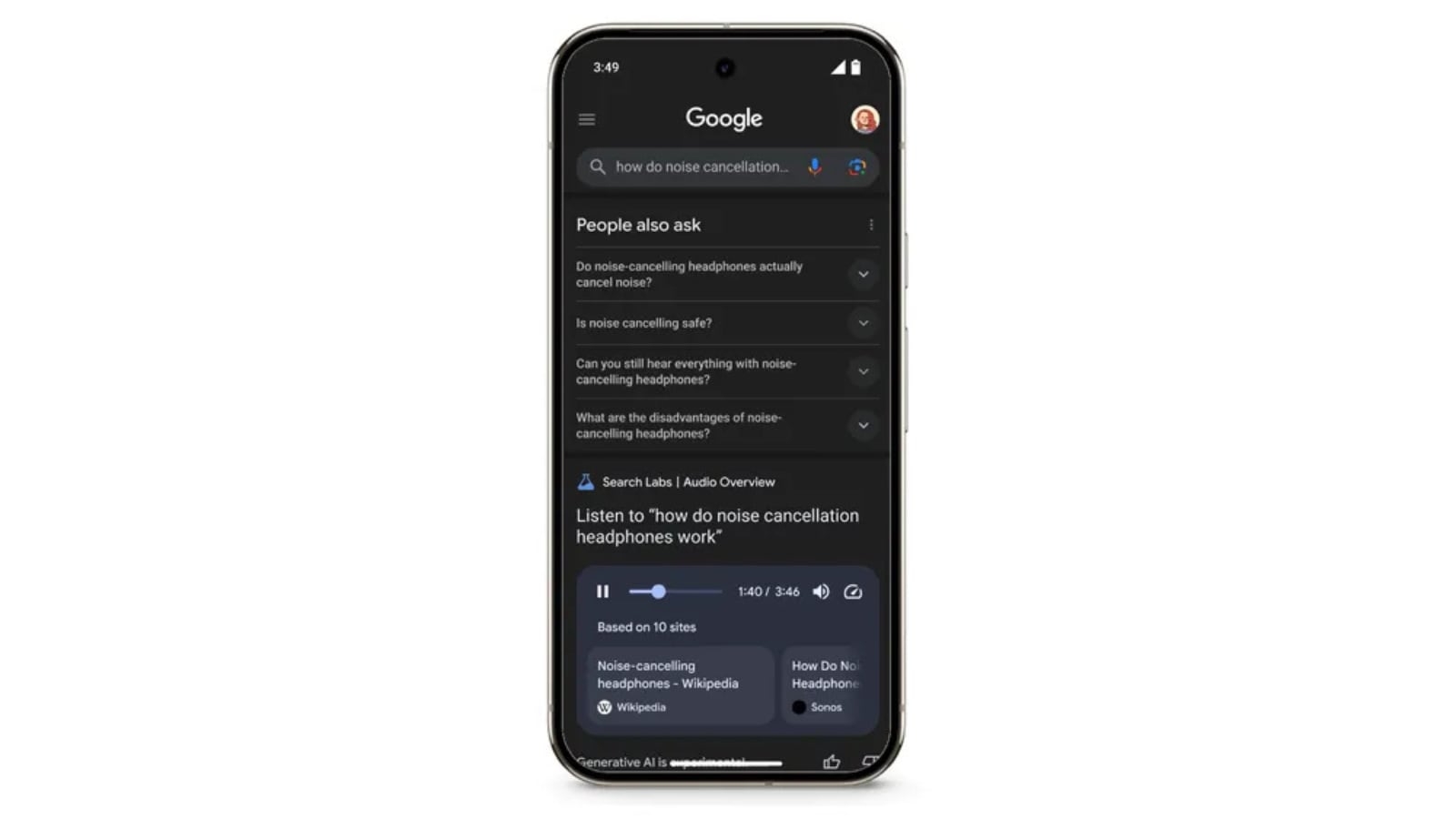 Too busy to read? Google Search can now read results out loud using Audio Overviews