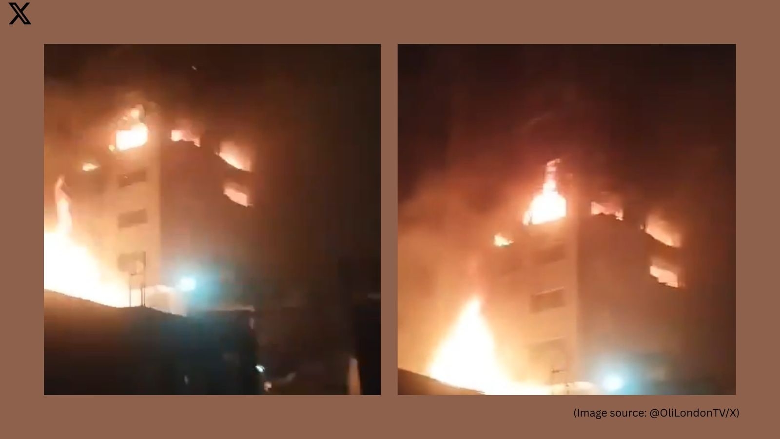 WATCH: Massive fire tears through Tehran building following Israeli strikes on Iran; dramatic footage floods social media