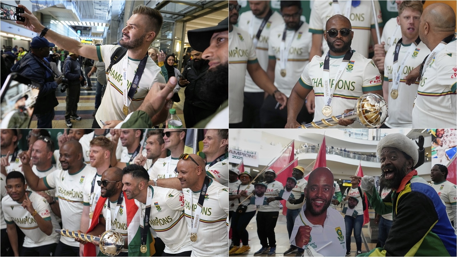 Proteas Homecoming: Airport filled to 3 tiers, old school teammates in crested jumpers, ‘crying or flu' quip by Ngidi and a call to name 9th month SepTemba