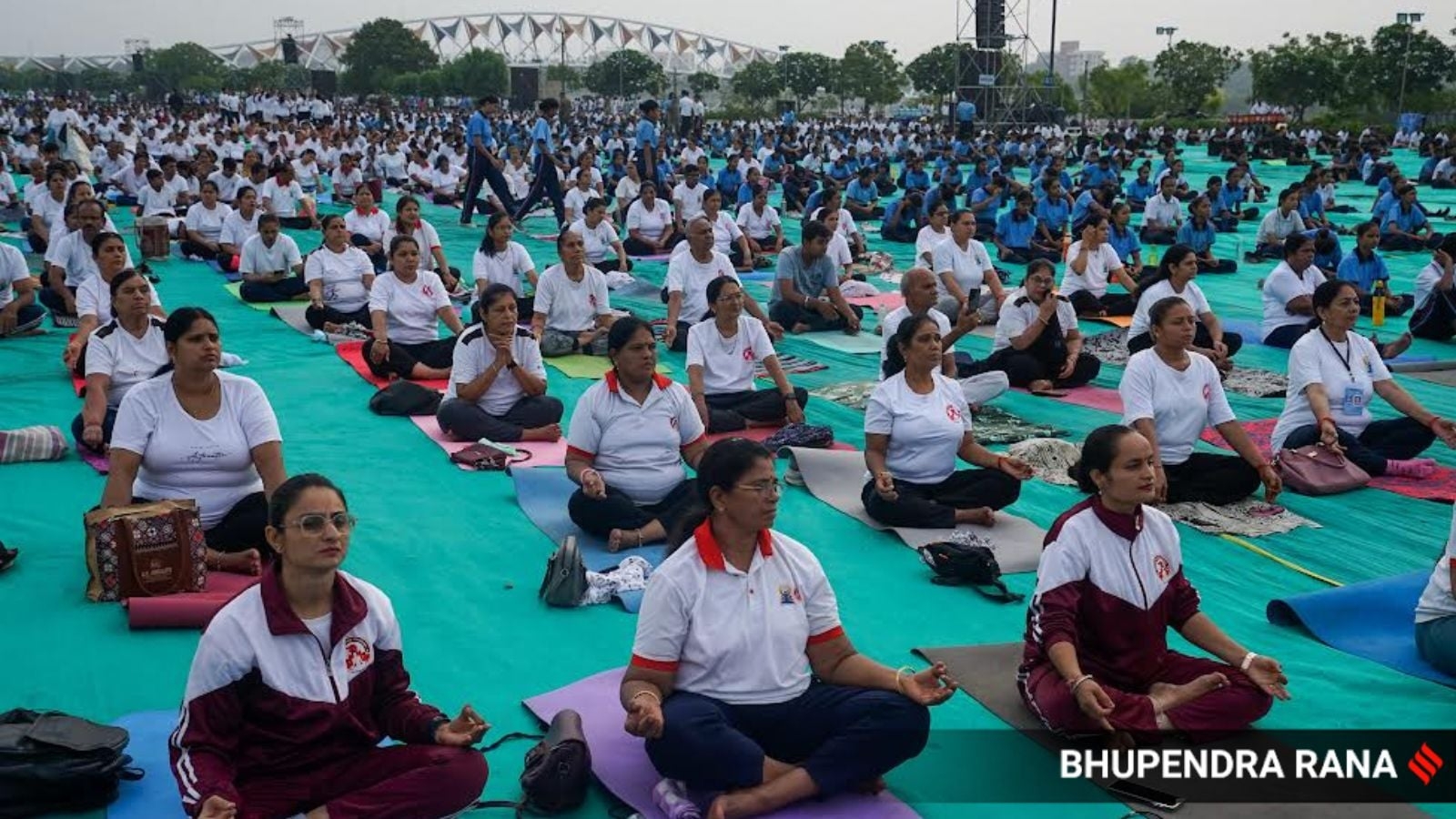 Union minister Amit Shah, CM take part in Yoga Day celebrations