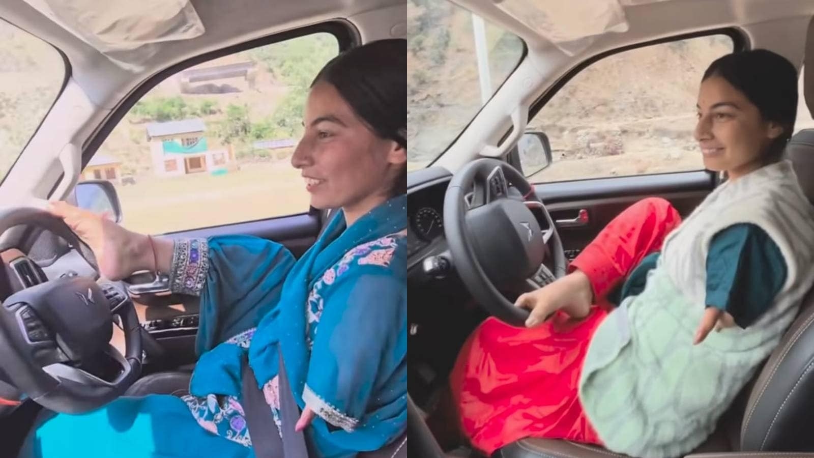 Watch: Incredible clip of Paralympic medallist Sheetal Devi driving using her feet