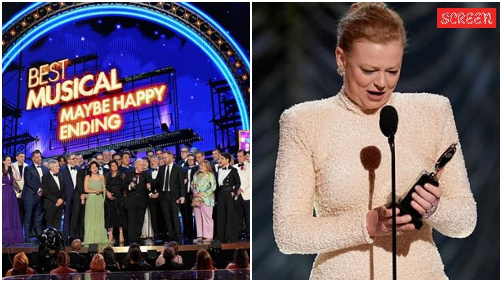 Tony Awards laud android rom-com Maybe Happy Ending and history-making Purpose