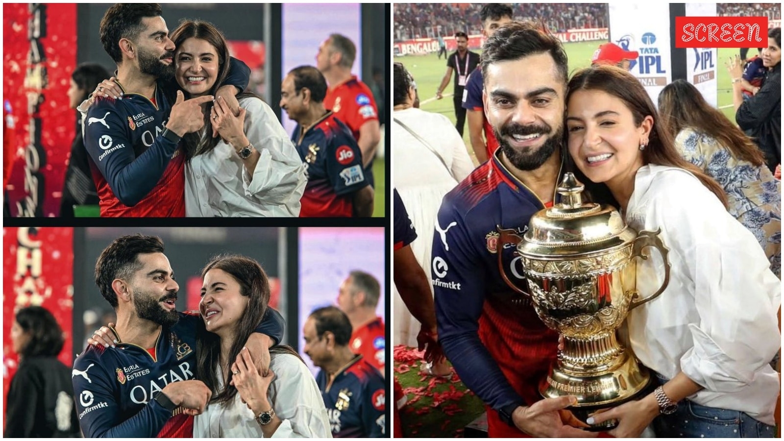 RCB wins IPL 2025: Virat Kohli-Anushka Sharma race into each other's arms, King Kohli thanks actor for over a decade of sacrifices. Watch videos
