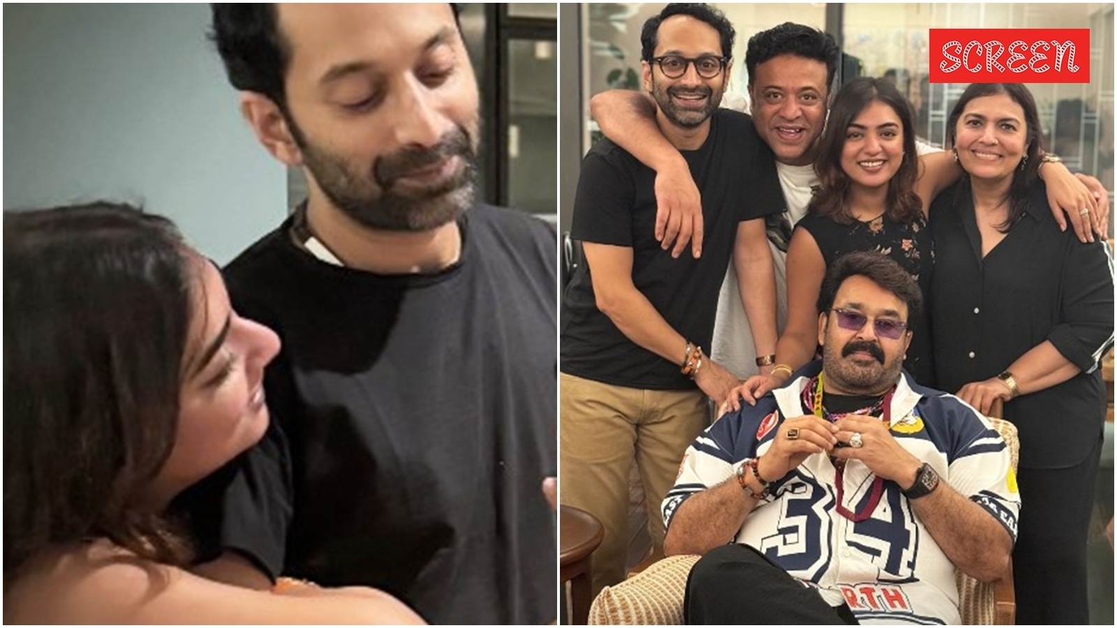 Shutting down separation rumours, Fahadh Faasil and Nazriya Nazim visit Mohanlal's home for ‘a night to remember'. See pics