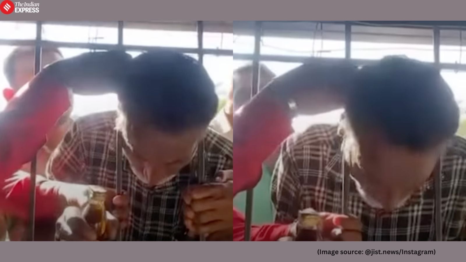 ‘Daru ka chakkar babu bhaiya': Video of man's head trapped between iron grill in closed liquor shop leaves netizens in splits