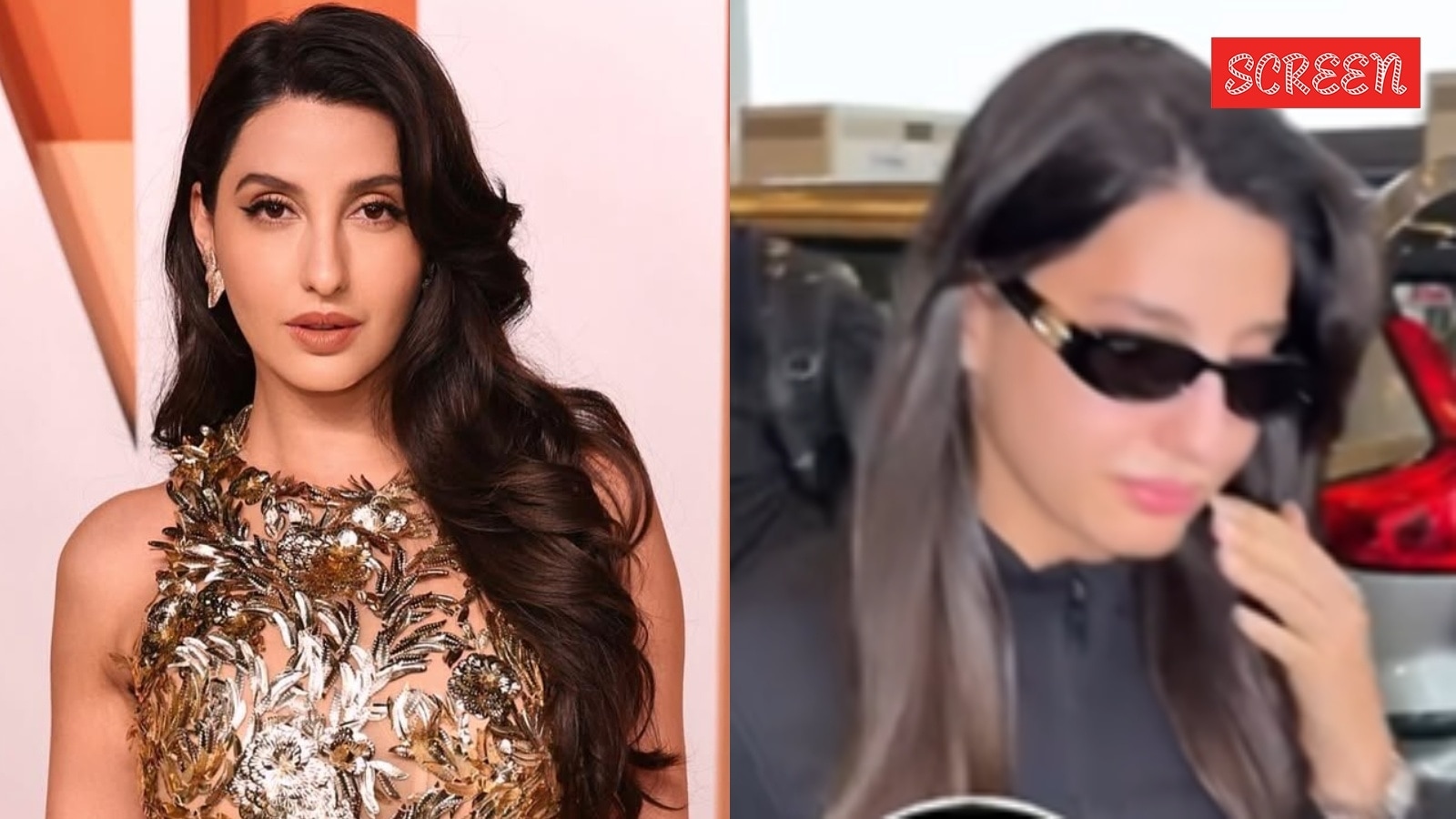 Nora Fatehi spotted crying at the airport, bodyguard pushes fan trying to click a selfie as she wipes tears. Watch
