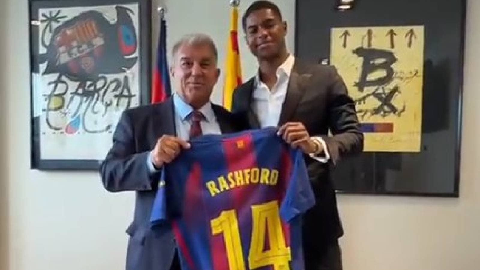 England forward Marcus Rashford joins Barcelona on loan from Manchester United