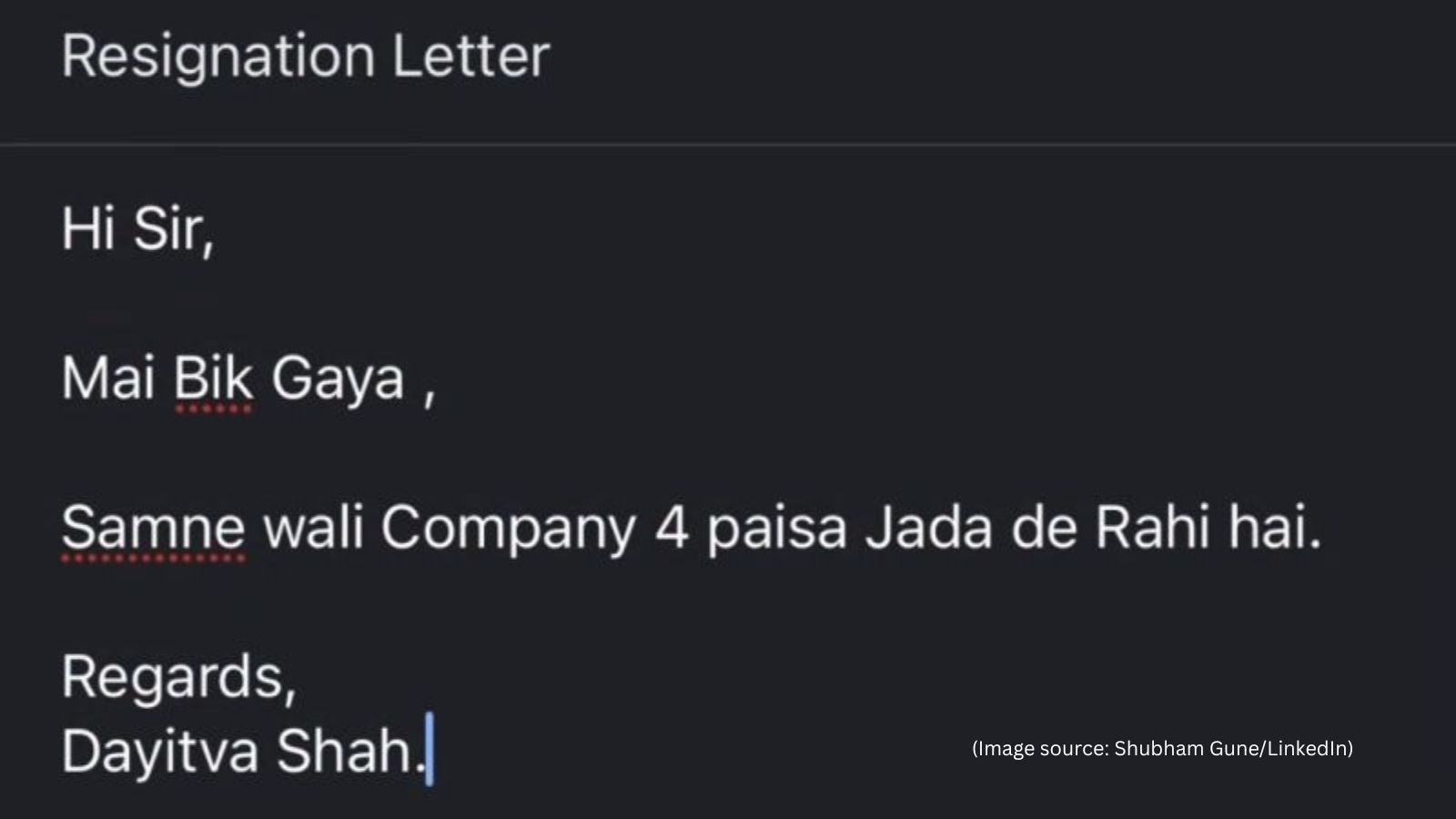 ‘Main bik gaya': Brutally honest resignation email goes viral, leaves LinkedIn in splits