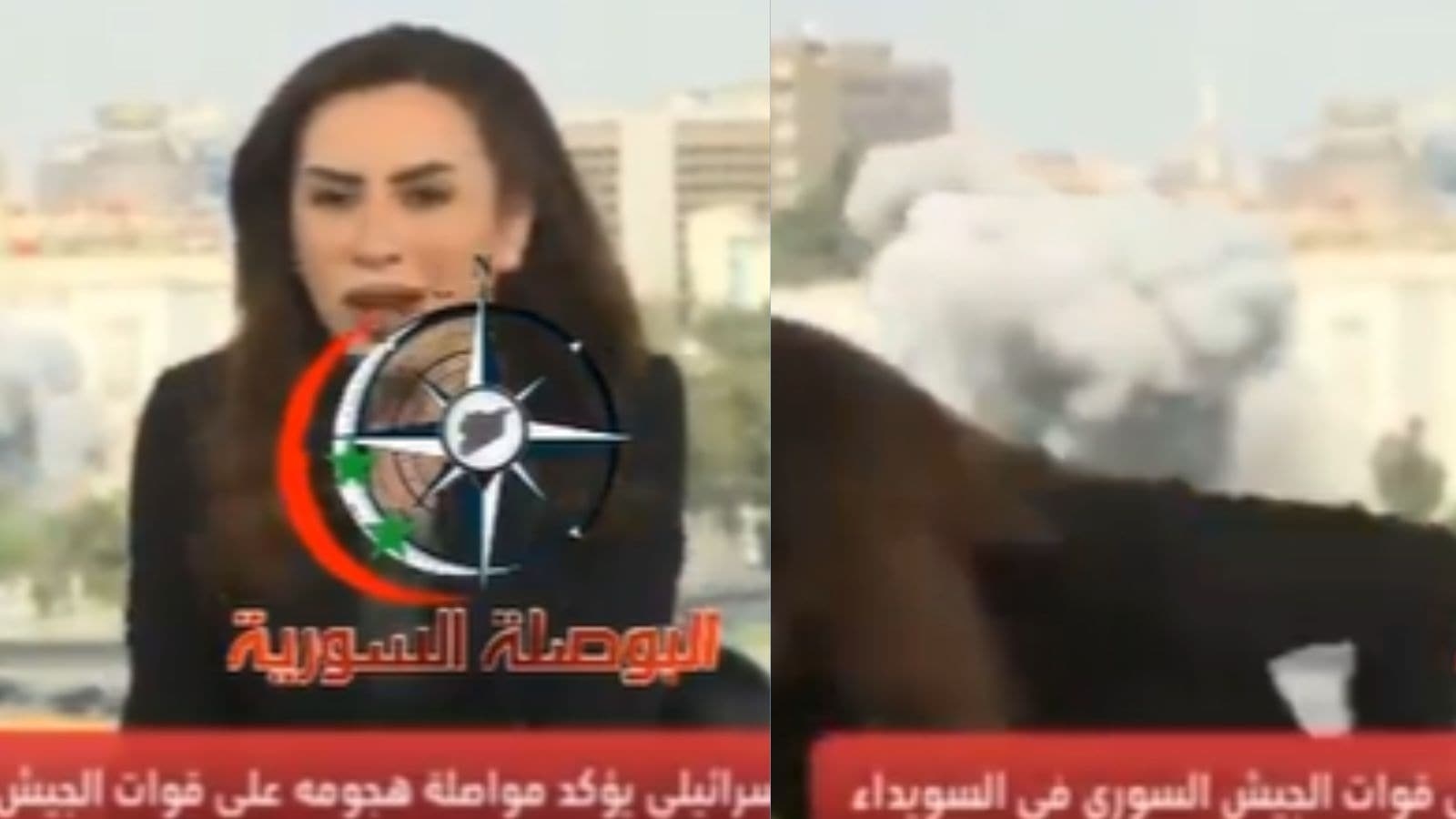 Video: Anchor flees as Israeli strike hits Syrian state TV studio during live broadcast