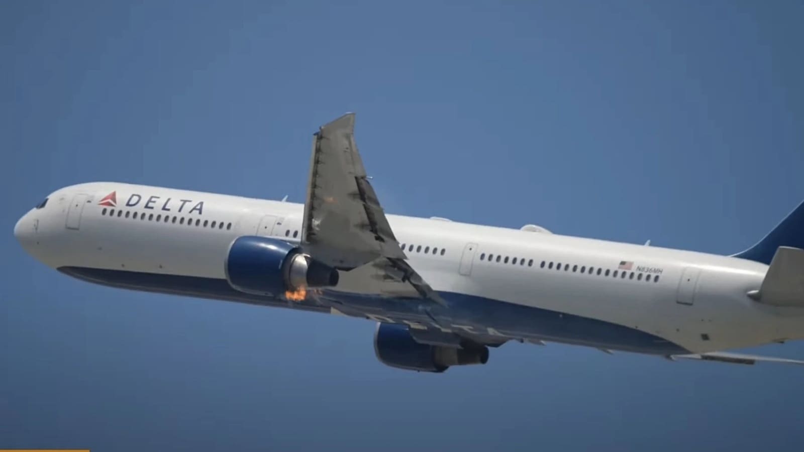 WATCH: Delta Airlines' Boeing 767 flight engine catches fire, makes emergency landing in Los Angeles