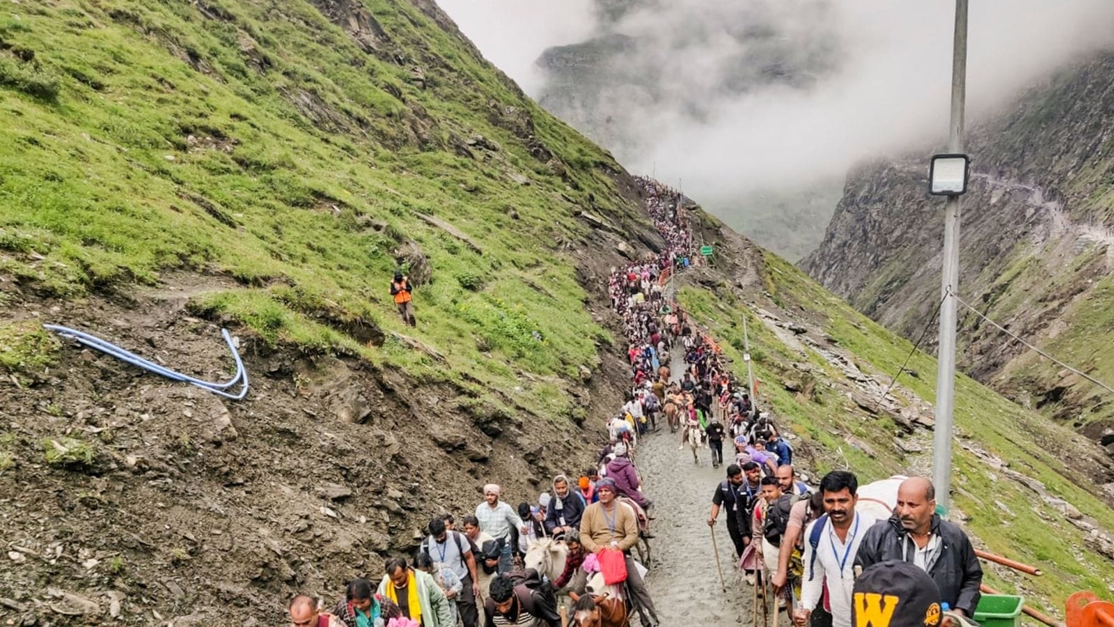 Amarnath Yatra resumes after day-long suspension amid heavy rains, landslides
