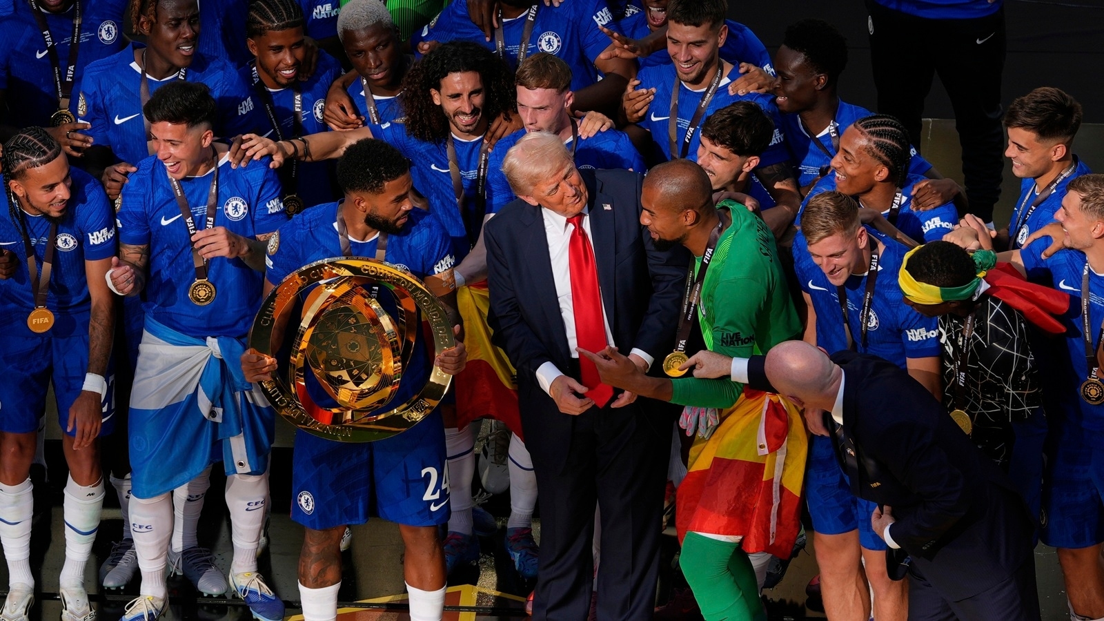 Cole Palmer surprised, Reece James pauses as Donald Trump awkwardly shares FIFA Club World Cup spotlight with Chelsea