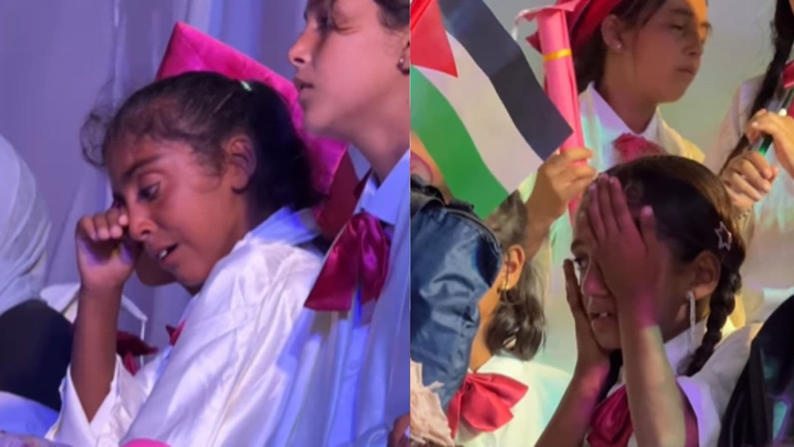 Tears at Gaza graduation ceremony for children without parents to cheer them on
