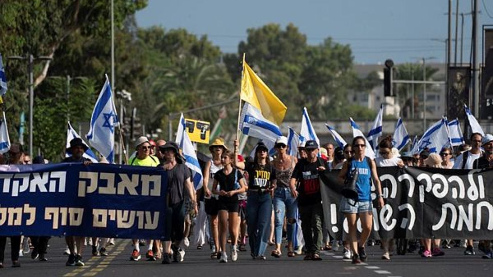 Israelis stage nationwide protests to demand end to Gaza war and release of hostages