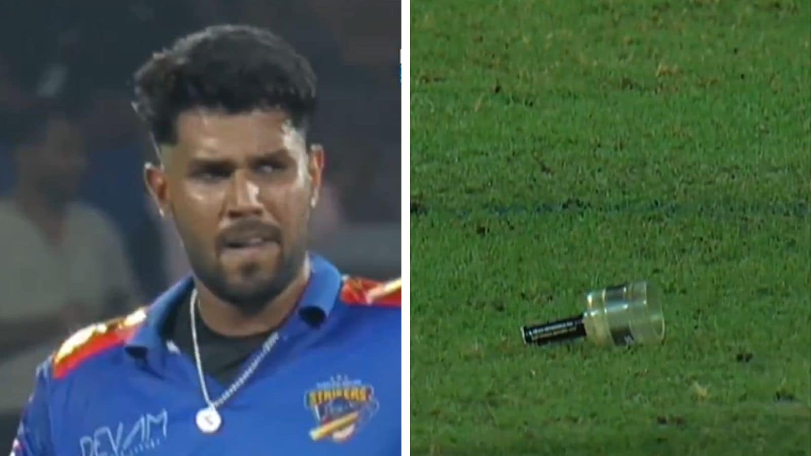 WATCH: Harshit Rana breaks a bail with fiery delivery in DPL 2025 match, fined for aggressive send-off to West Delhi batter