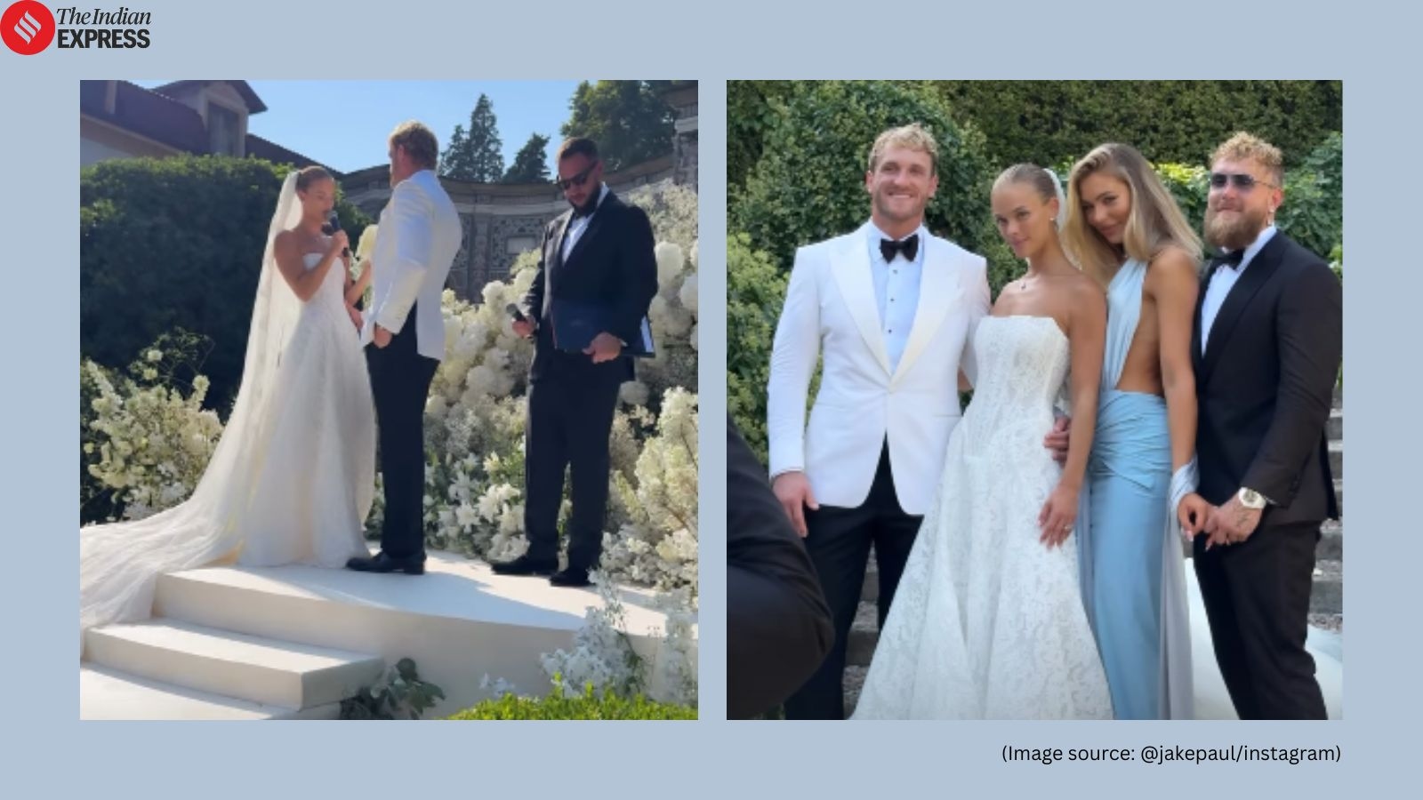WWE star Logan Paul weds model Nina Agdal in Italy, brother Jake Paul breaks down in tears