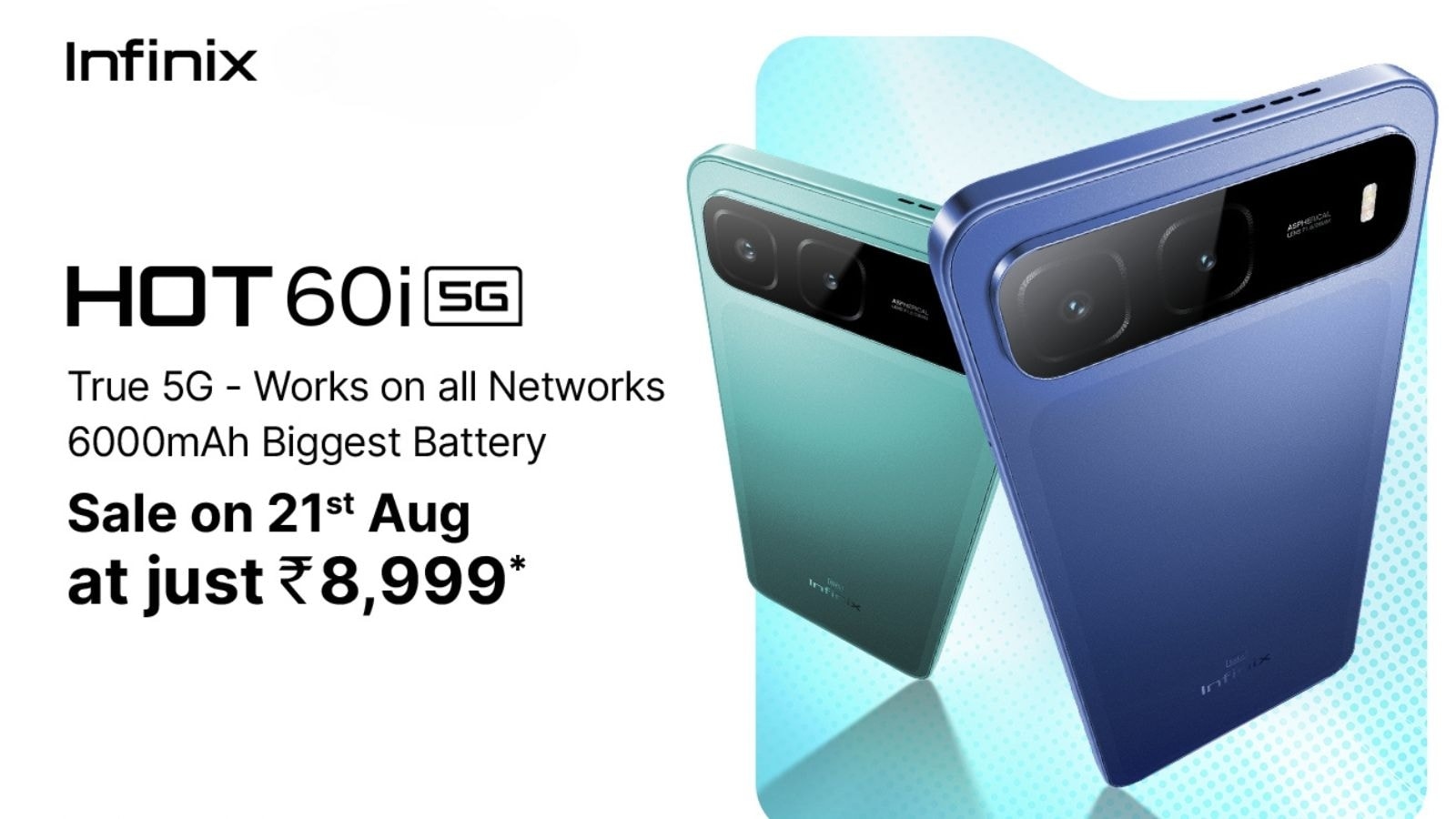 Infinix launches Hot 60i 5G with Dimensity 6400 and 120 Hz display, starting at Rs 9,2999