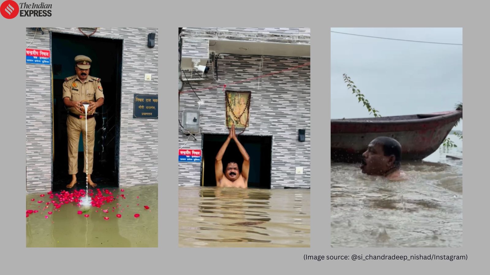 ‘Ganga maa home delivery': UP cop goes viral for worshipping flooded home in Prayagraj; critics say ‘don't add to pollution'