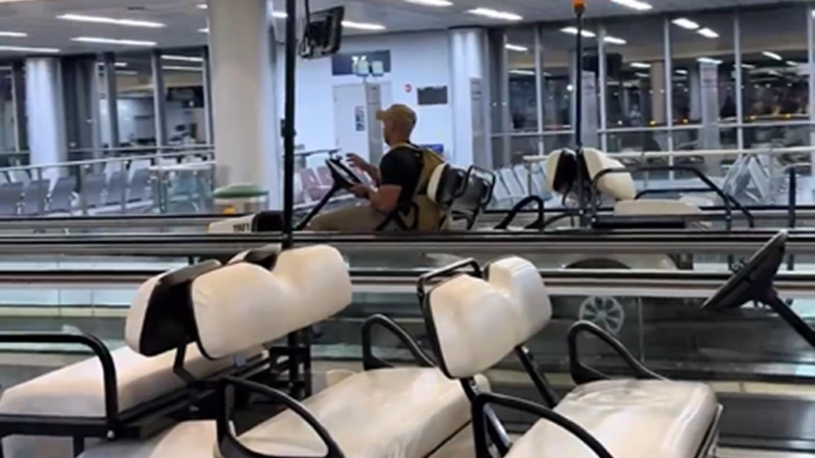 Man hijacks transport cart at New York's Buffalo airport for ‘joyride', damages walkway