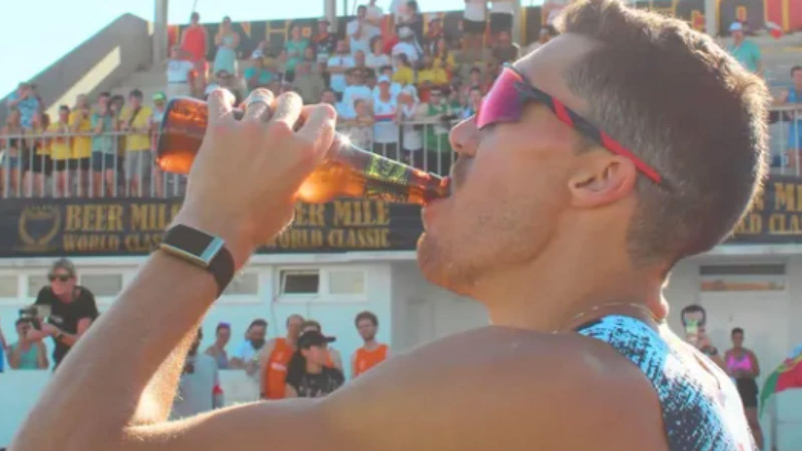 How does record holder of drinking 4 beers and running a mile, pack in everything? Great guzzle speed for all fluids is the secret