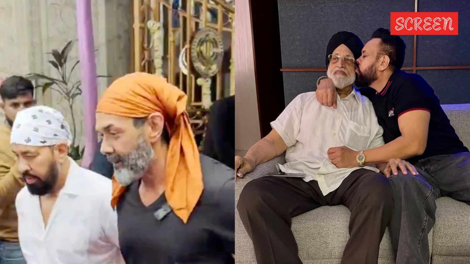 Bobby Deol hugs Salman Khan's bodyguard Shera at his father's prayer meet. Watch