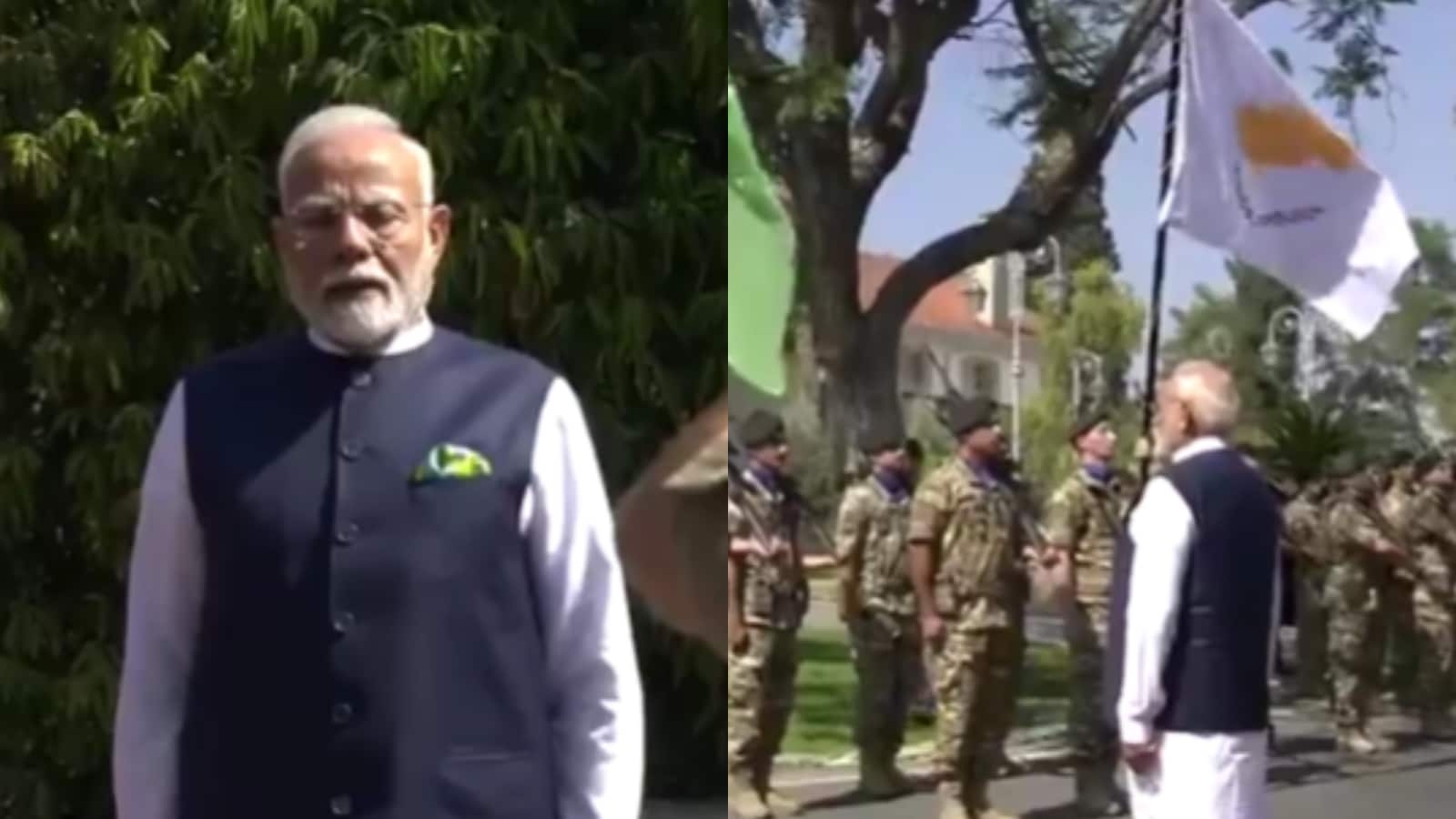 PM Modi Accorded Ceremonial Welcome At Presidential Palace In Cyprus