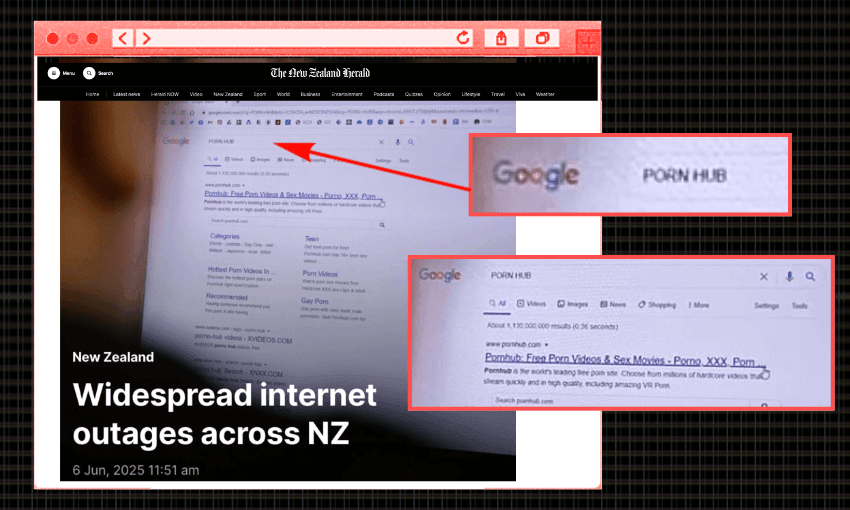 How a man googling PORN HUB ended up on the Herald's website