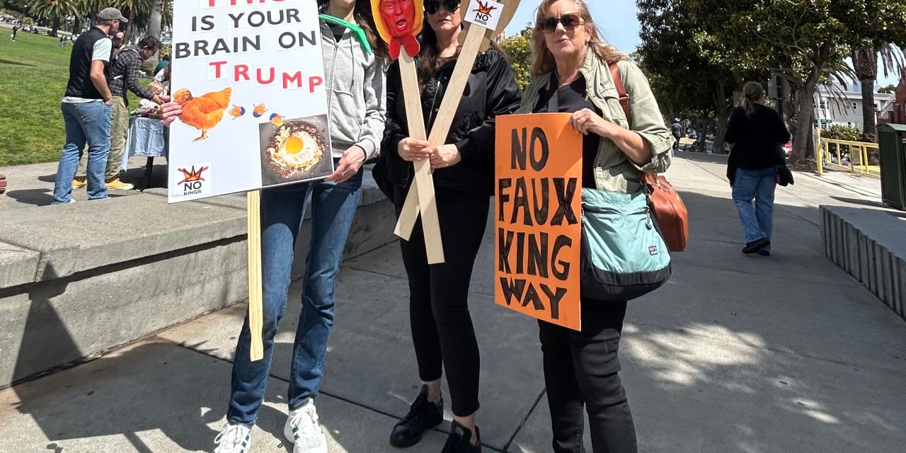 Signs, Nudes at San Francisco's ‘No Kings' Protest