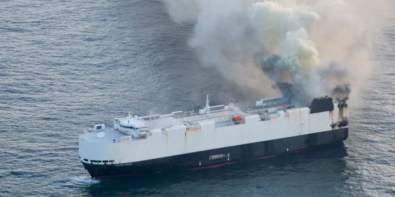 Car Carrier Sinks in Pacific After Blaze on Deck Carrying EVs