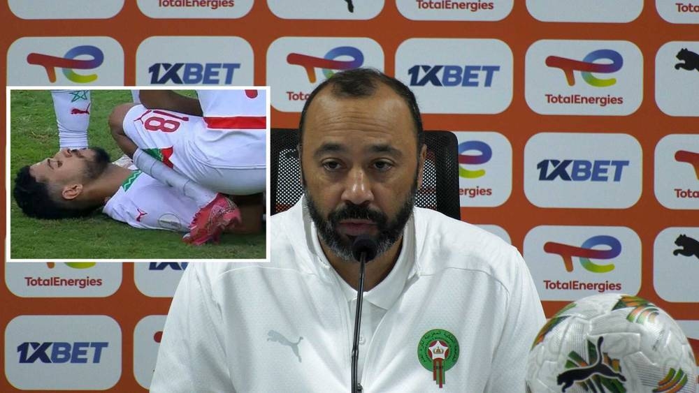 السكتيوي: "خروج مولوعة أثر على توازن المنتخب وسنرى إمكانية الاعتماد عليه أمام زامبيا"