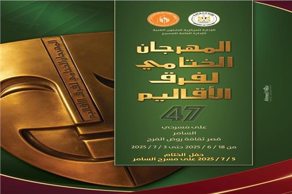 المهرجان الختامي لفرق الأقاليم المسرحية يقدم عروضًا مجانية حتى 5 يوليو