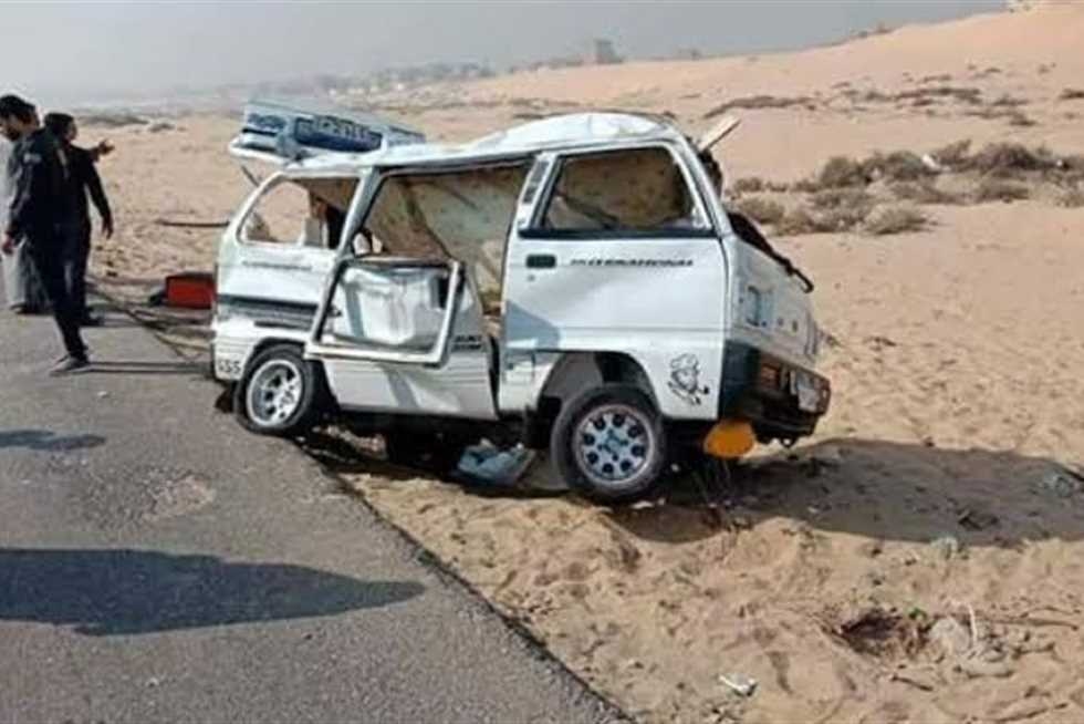 بالأسماء.. إصابة 7 أشخاص فى حادث تصادم ميكروباص مع جرار زراعي بالغربية
