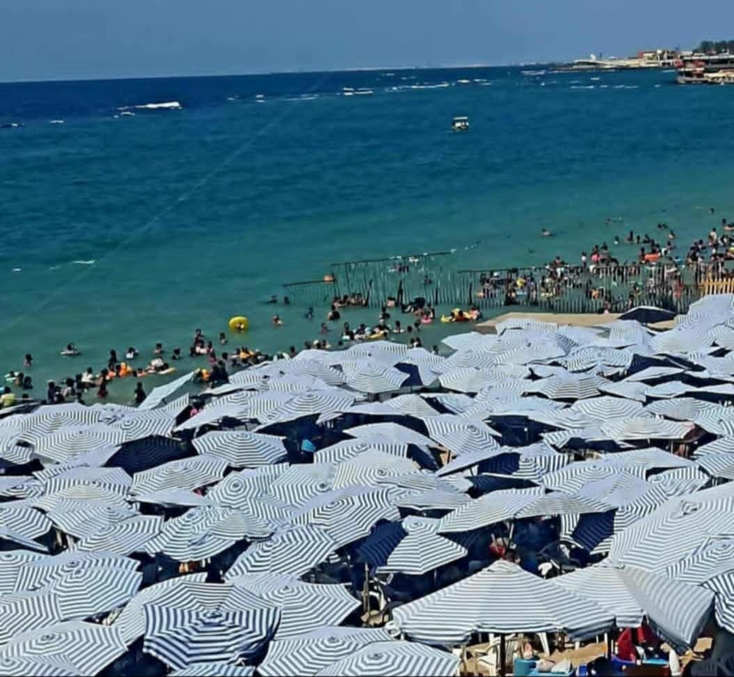 رغم حرارة الجو وارتفاع الأمواج.. شواطئ الإسكندرية تكتظ بالمصطافين وسط تأمين وإنقاذ مشدد