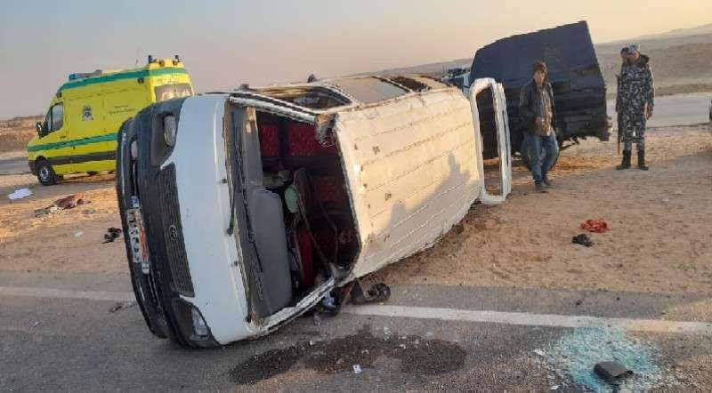 إصابة 5 أشخاص في انقلاب ميكروباص بطريق مصر