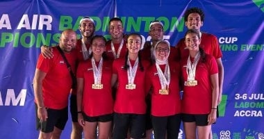 7 ميداليات حصيلة الفراعنة ببطولة أفريقيا للريشة الطائرة الهوائية فى غانا
