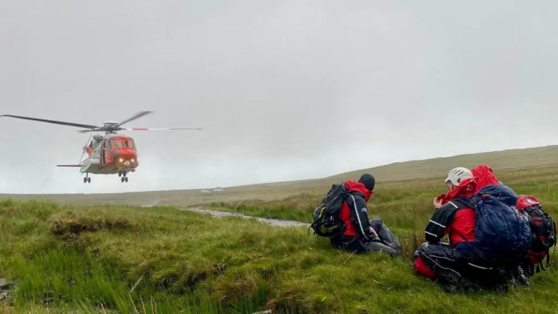 Four rescued after getting into difficulties on mountain