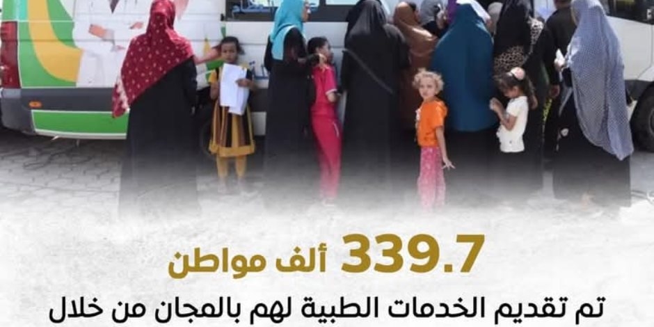 14084 طلباً طبياً تمت الاستجابة لها خلال عام 2024.. و339.7 ألف مواطن تم تقديم الخدماتط لهم مجاناً في 406 قوافل طبية بالربع الأول من 2025