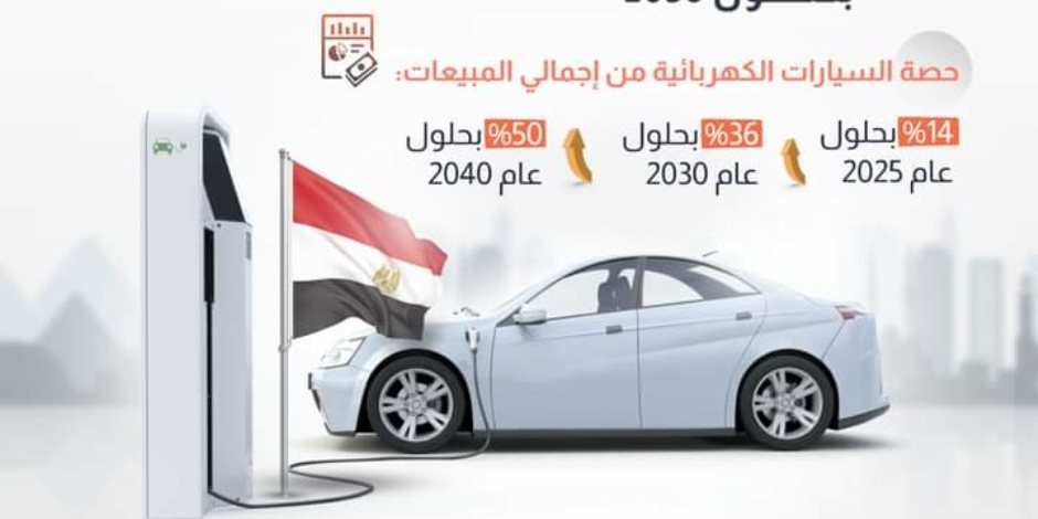 17 مليون سيارة كهربائية للمبيعات العالمية خلال العام المالي 2024-2025.. مصر تستهدف 65% تصنيع بمكون محلي بحلول 2030